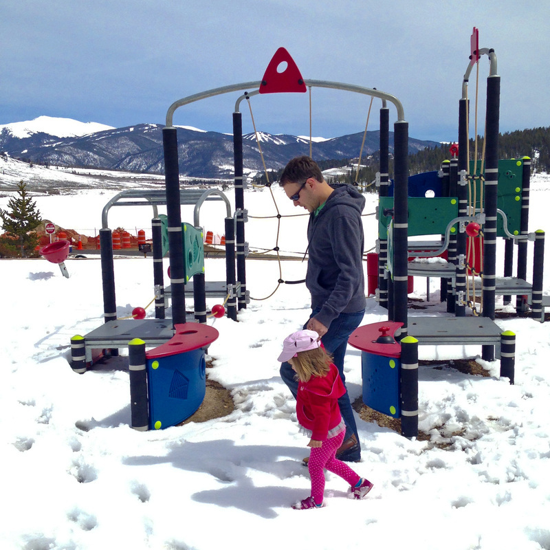 Playground at the Dillon Marina with mountain view. Dillon, Summit County, Colorado. By Calm Cradle Photo & Design