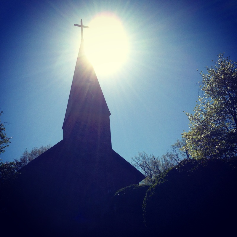 St. Matthew's Episcopal Church silhouetted in the morning sun. Hillsborough, NC. Julia Soplop / Calm Cradle Photo & Design