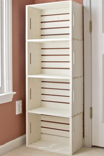 DIY crate bookshelf. Calm Cradle Photo & Design