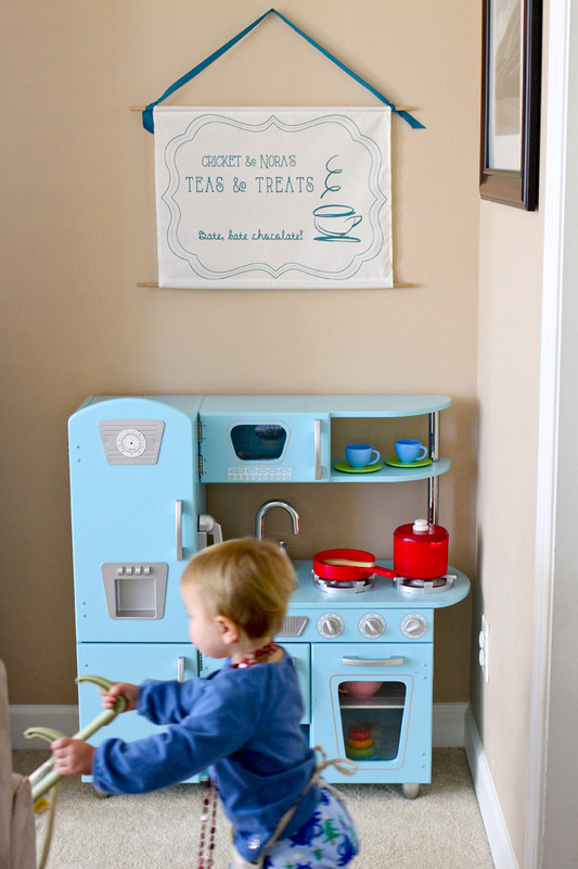 DIY play kitchen hanging sign inspiration: 