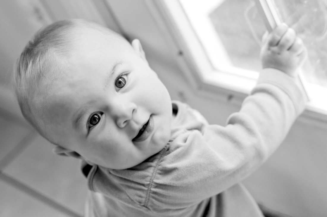 11-month baby portraits in black & white. Calm Cradle Photo & Design