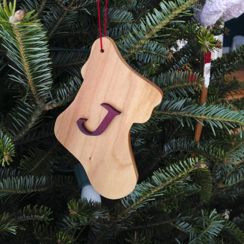 Monogrammed Christmas stocking ornament. Photo by Calm Cradle Photo & Design