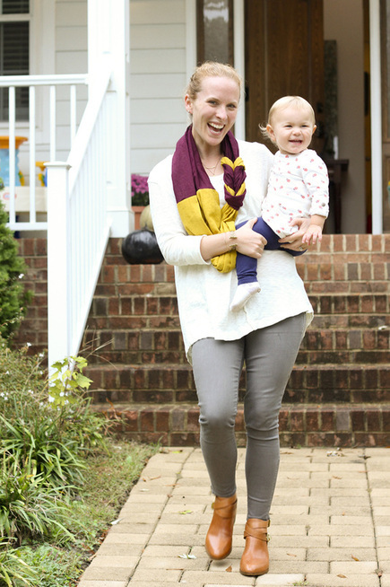 Fall DIY: Braided scarf in purple and yellow linen. By Calm Cradle Photo & Design
