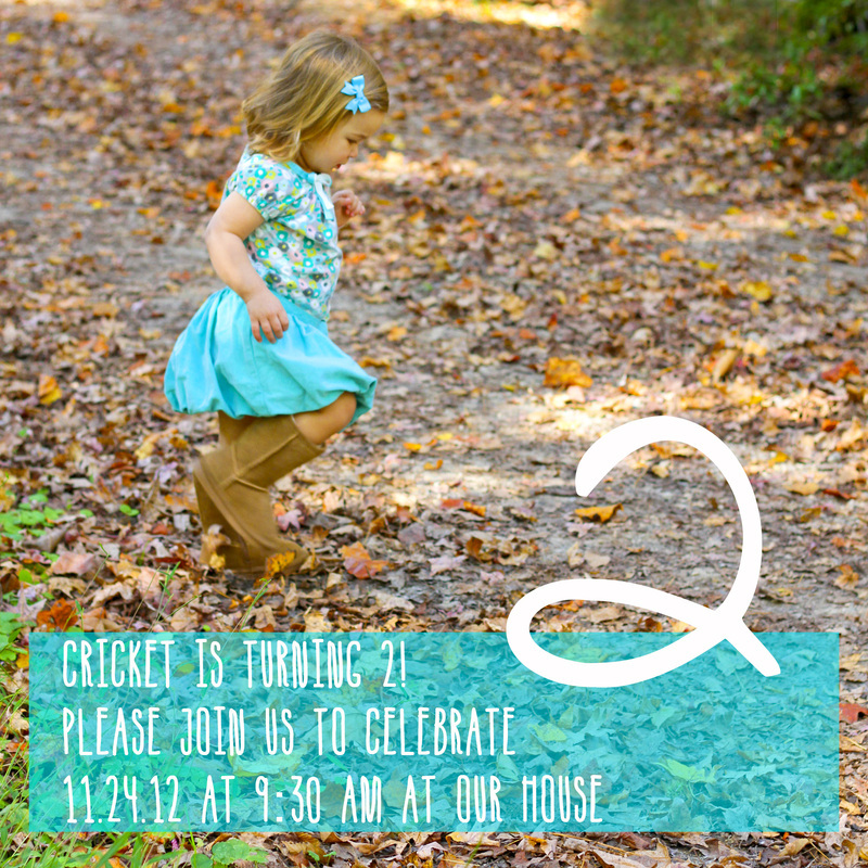 Fall birthday party invitation for 2-year-old. Running through leaves. By Calm Cradle Photo & Design