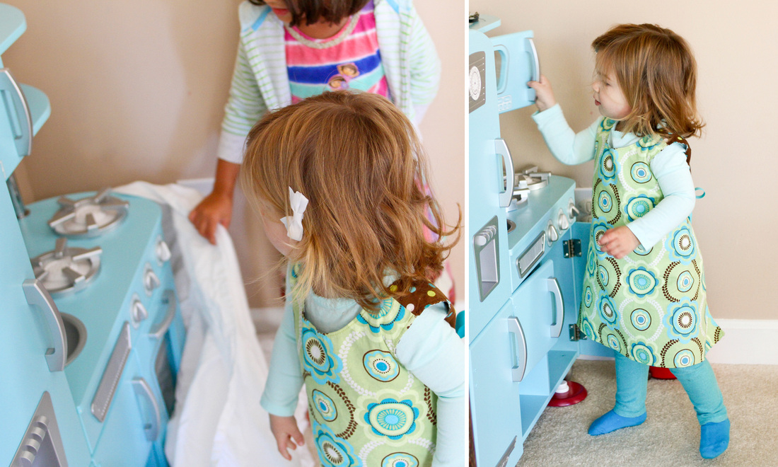 Play kitchen reveal. Calm Cradle Photo & Design