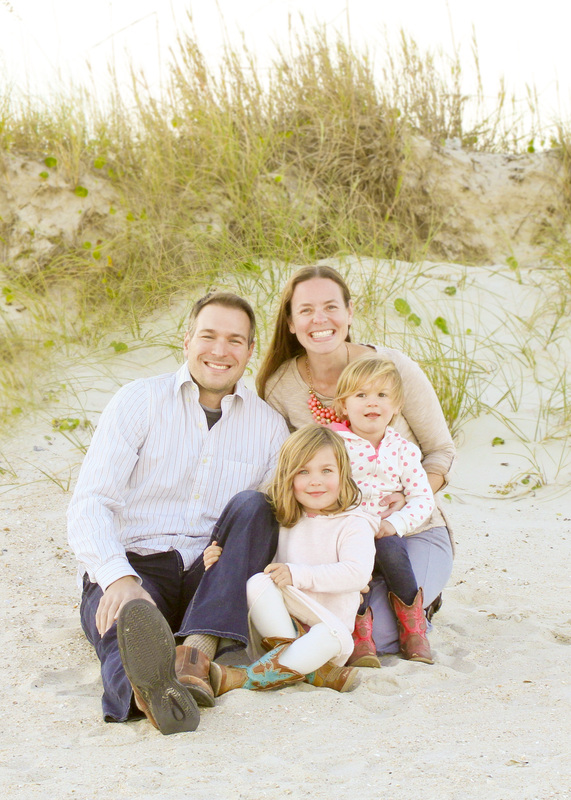 Fall portraits: Family photo in front of the sand dunes. Carolina Beach, North Carolina. By Calm Cradle Photo & Design
