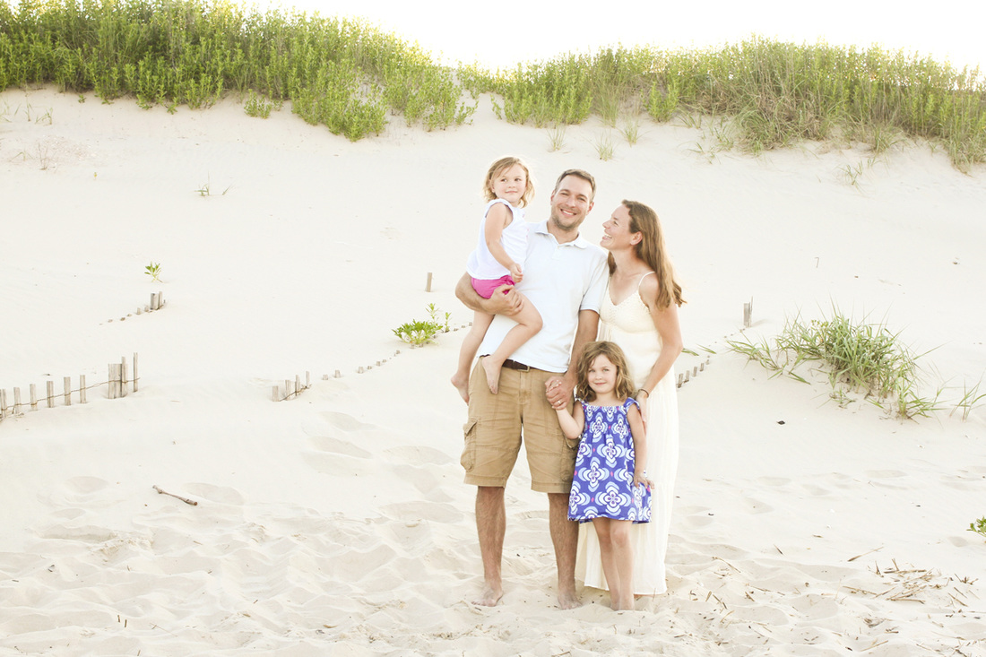 Family portrait. Dunes. Outer Banks, NC. By Calm Cradle Photo & Design