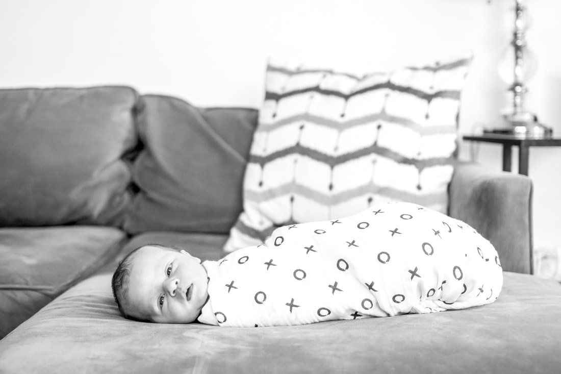 Lifestyle portraits: Black & white newborn session in a New York City Apartment. (NYC) By Calm Cradle Photo & Design (Chapel Hill, NC)