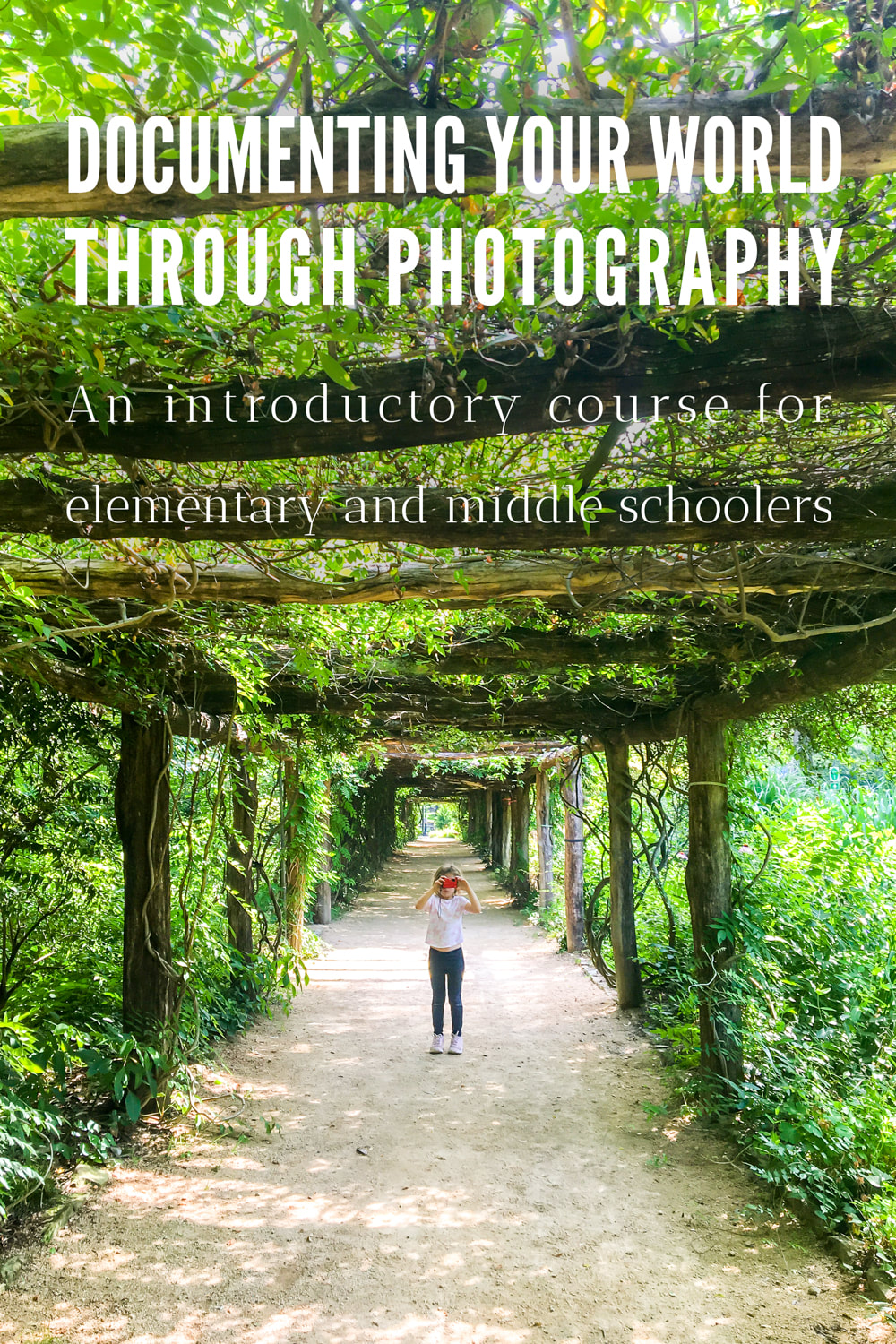A fantastic intro photography e-class for kids! It's a PDF and they can just use a mobile phone camera. You don't need photography experience to teach the class. Documenting Your World: An Introductory Course for Elementary and Middle Schoolers. By Julia Soplop of Calm Cradle Photo & Design